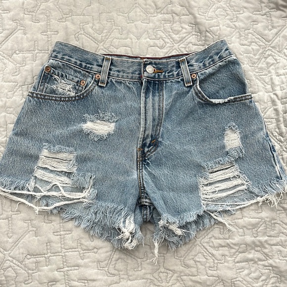 Levi High Waisted Custom Cut off Shorts - Picture 2 of 3